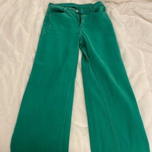Green Wide Leg Jeans